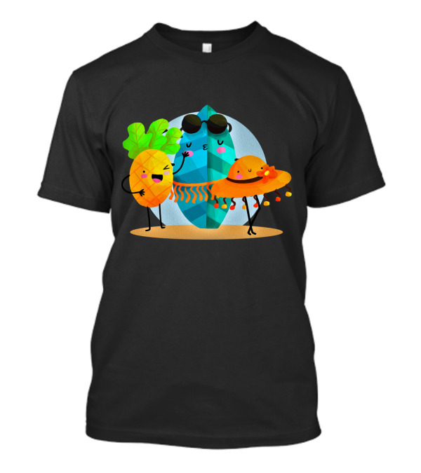 Pineapple Surfboard Sunglasses Holiday Vibes On The Beach T-Shirt