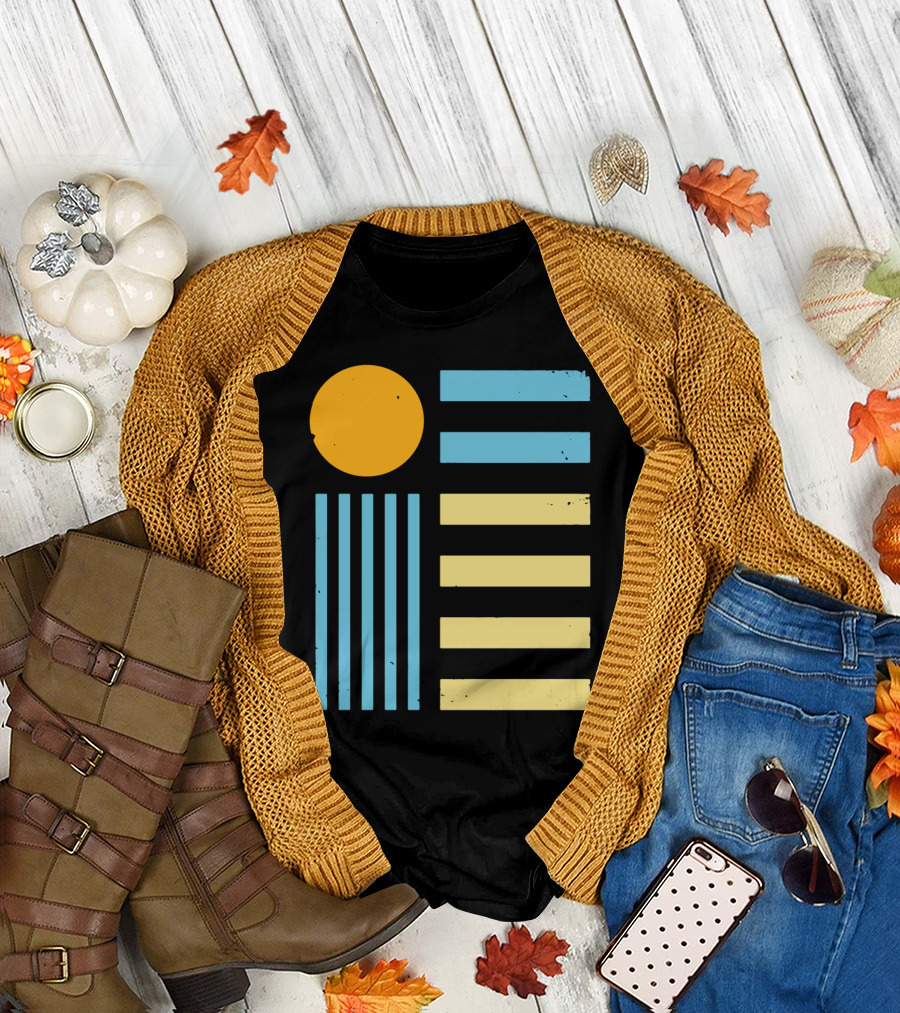 Beach Life Retro Sun and Stripes T-Shirt