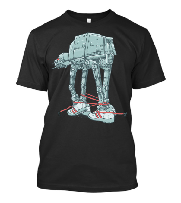 AT A TIE: Sci-Fi Walker In Retro Sneakers Tied With Laces T-Shirt