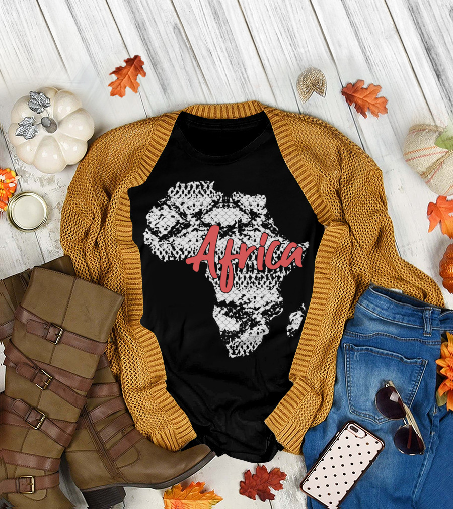 Africa Snake Pattern Map T-Shirt
