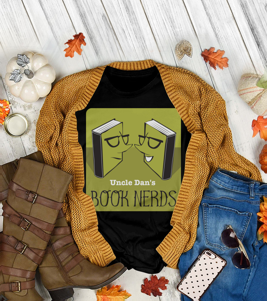 Uncle Dan's Book Nerds Face-Off with Glasses Books T-Shirt