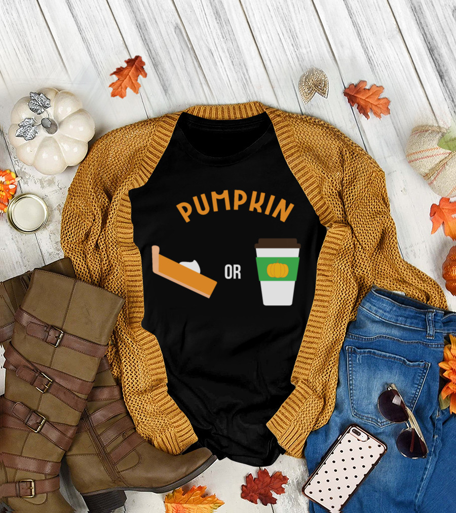 Pumpkin Pie Slice or Pumpkin Coffee Cup Choice T-Shirt