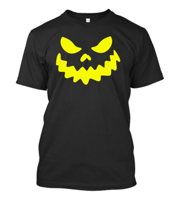 Pumpkin Jack O Lantern Face Scary Yellow Eyes And Mouth Halloween T-Shirt