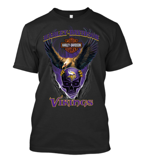 Harley Davidson Motor Cycles Vikings Minnesota T-Shirt