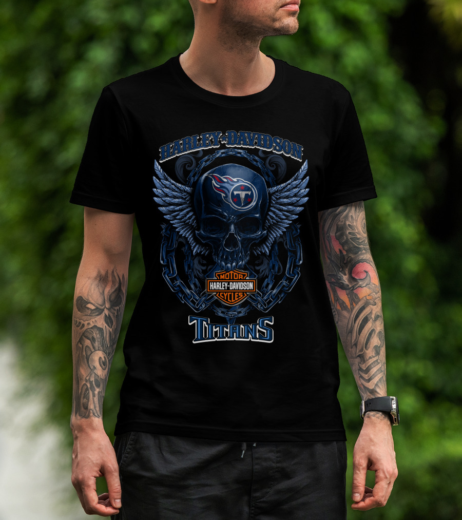 Harley Davidson Motor Cycles Tennessee Titans T-Shirt