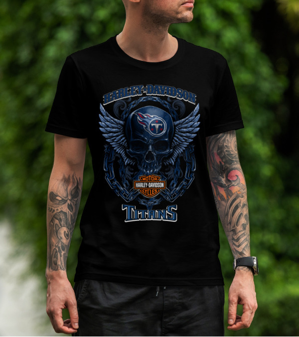 Harley Davidson Motor Cycles Tennessee Titans T-Shirt