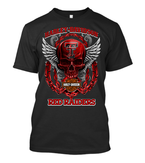 Harley Davidson Texas Tech Red Raiders Skull And Chains T-Shirt