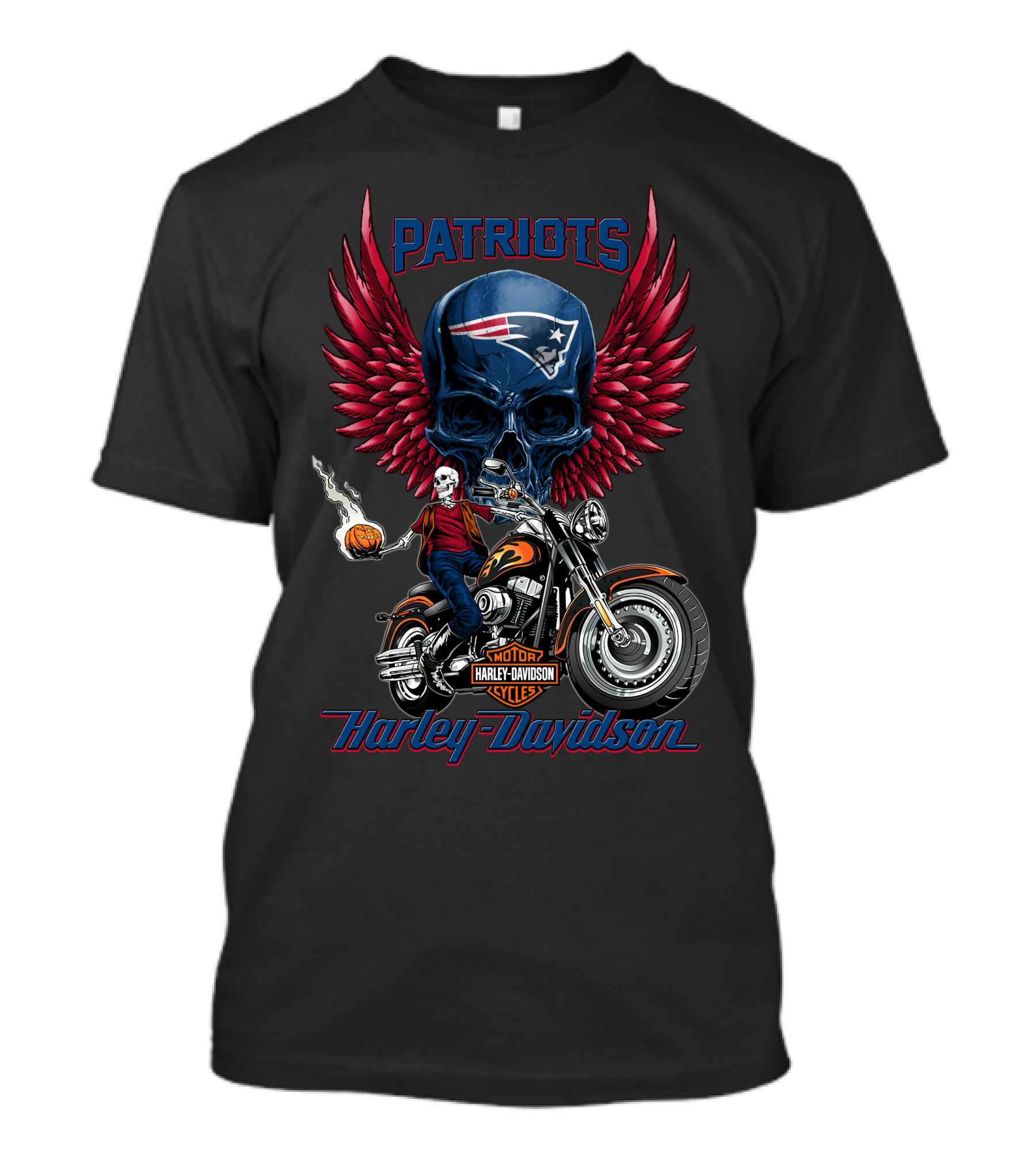 Patriots Harley Davidson Motor Cycles Nfl New England T-Shirt