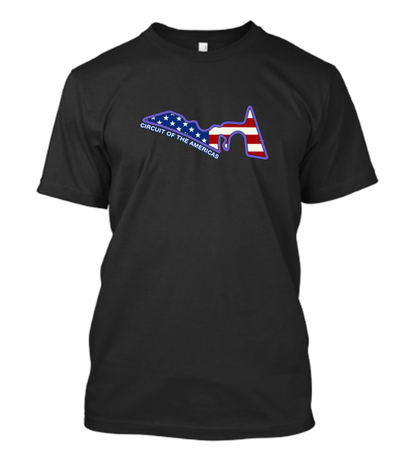 Circuit Of The Americas American Flag Track Outline T-Shirt