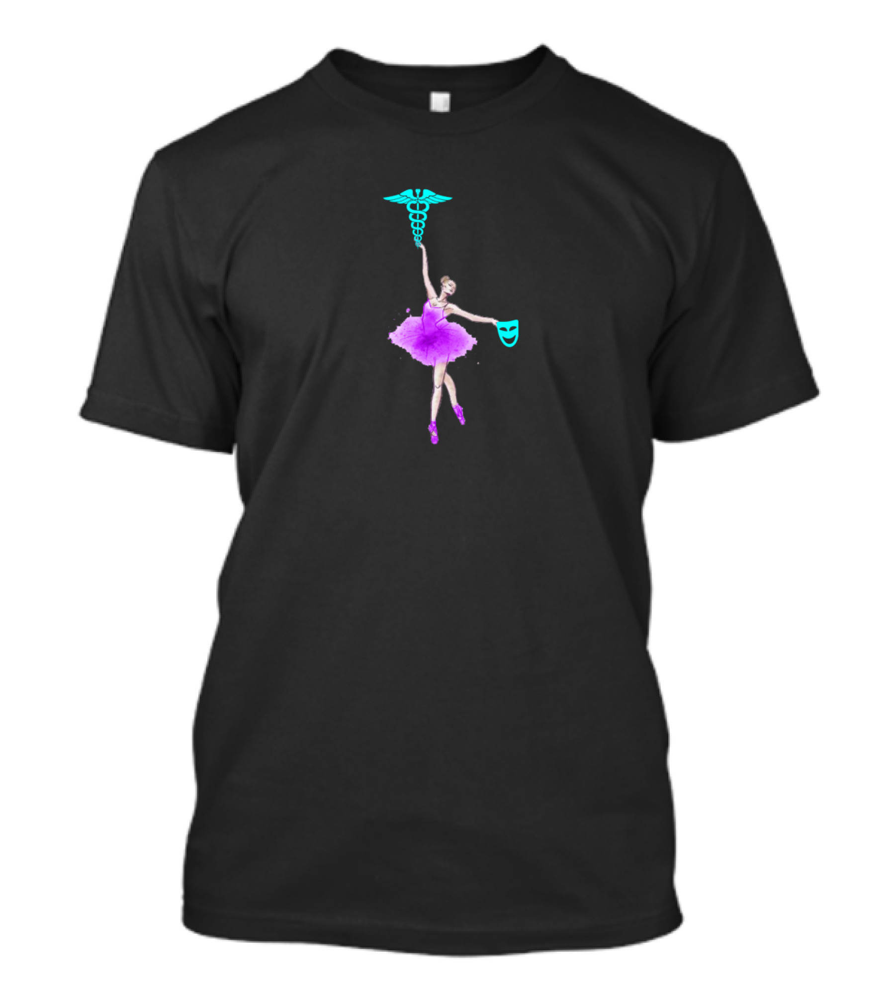 Apollo Dancer Ballerina With Caduceus And Comedy Mask T-Shirt
