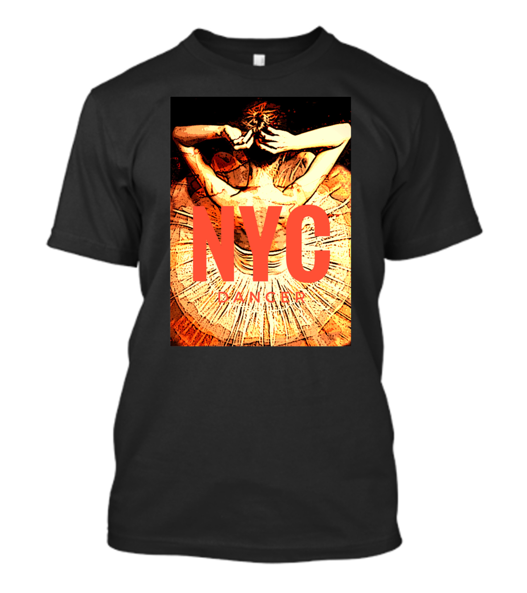 NYC Dancer Ballerina Silhouette In Dynamic Urban T-Shirt