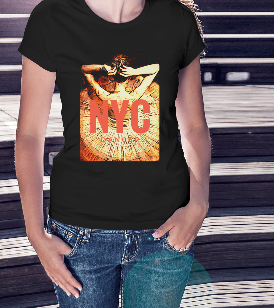 NYC Dancer Ballerina Silhouette In Dynamic Urban T-Shirt