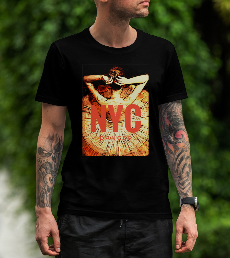NYC Dancer Ballerina Silhouette In Dynamic Urban T-Shirt