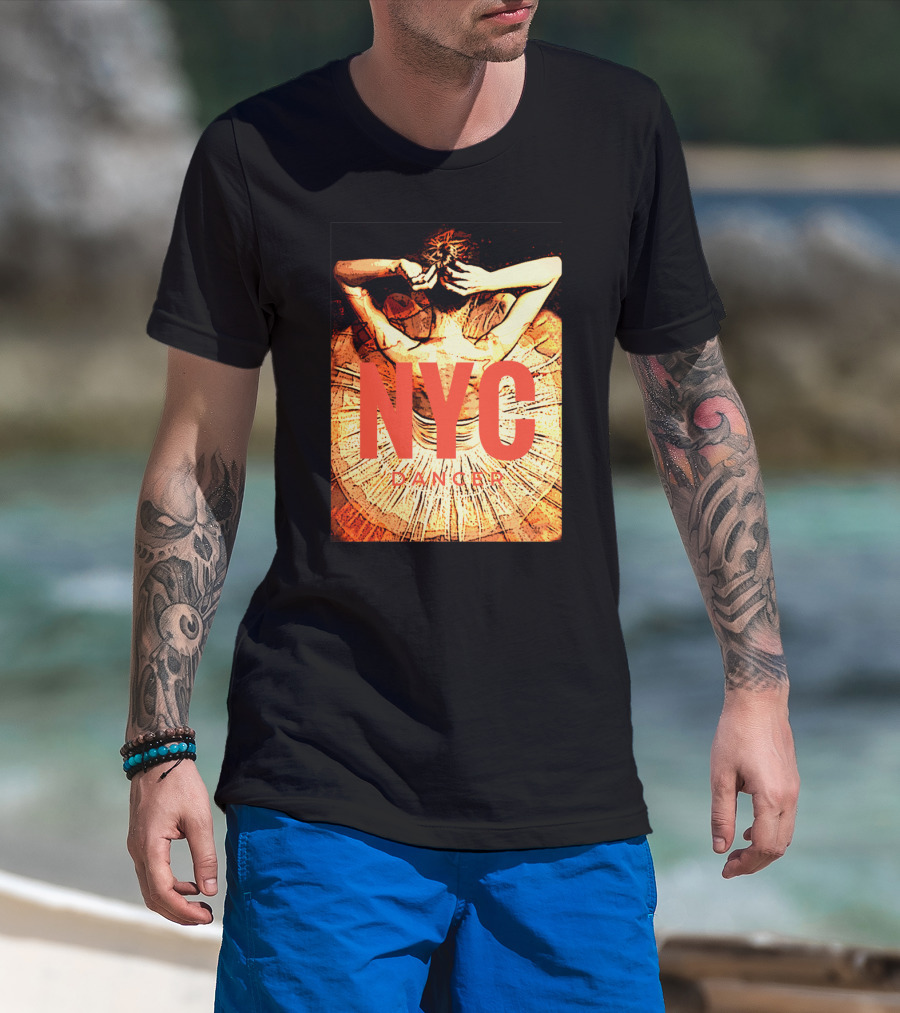 NYC Dancer Ballerina Silhouette In Dynamic Urban T-Shirt