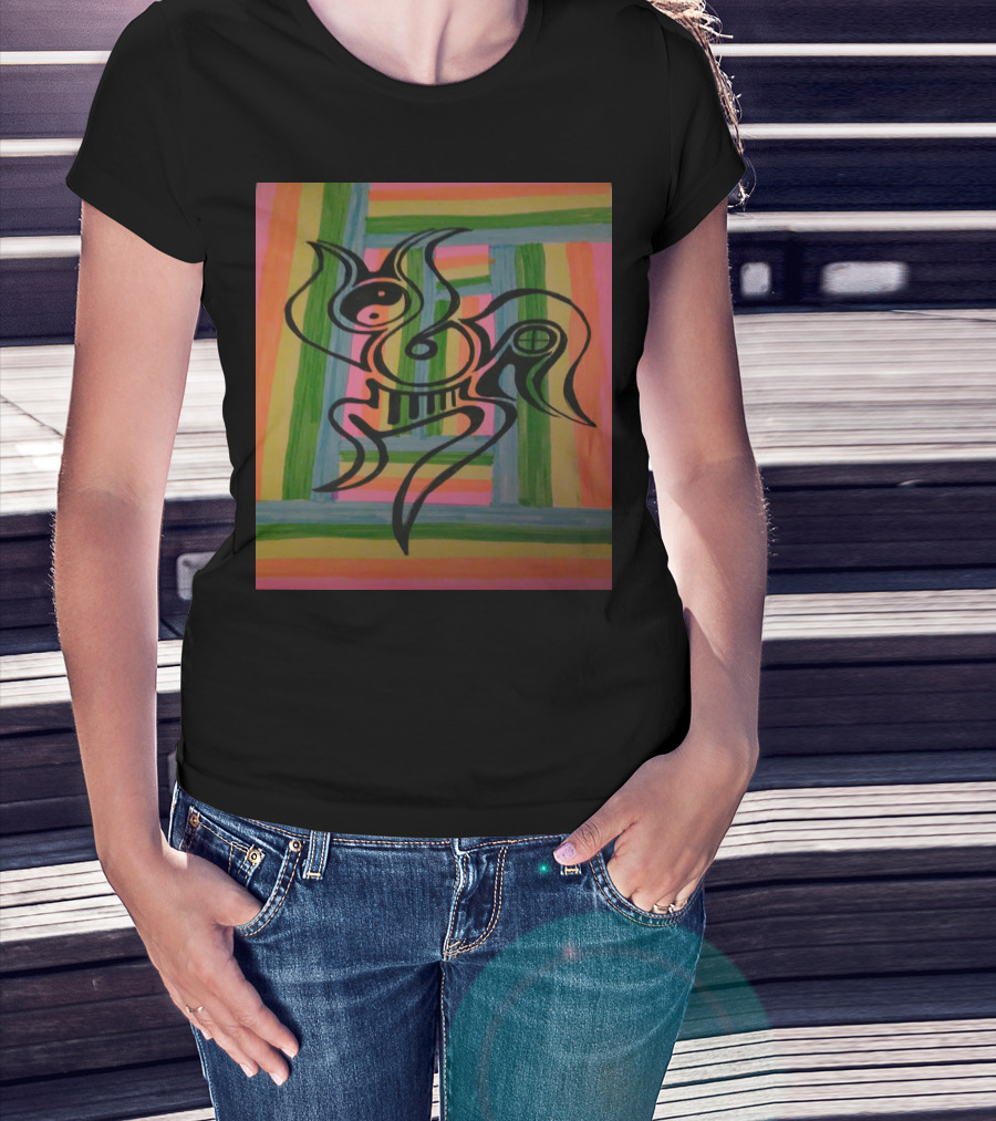 Abstract Harmony: Dancer In Progression With Geometric Color Blocks T-Shirt