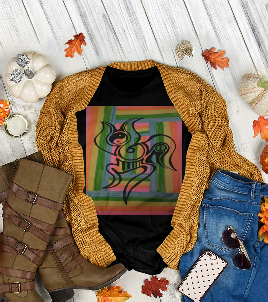 Abstract Harmony: Dancer In Progression With Geometric Color Blocks T-Shirt