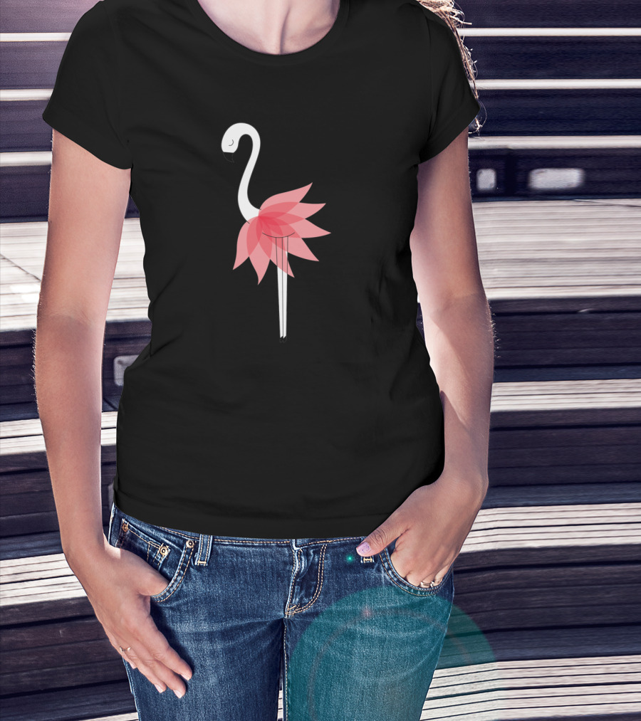 Flamingo Dancer With Petal Skirt T-Shirt