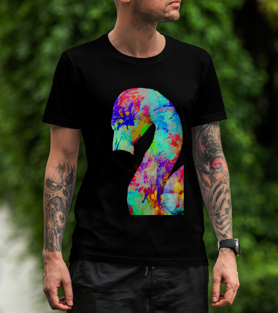 Vibrant Multicolored Flamingo T-Shirt