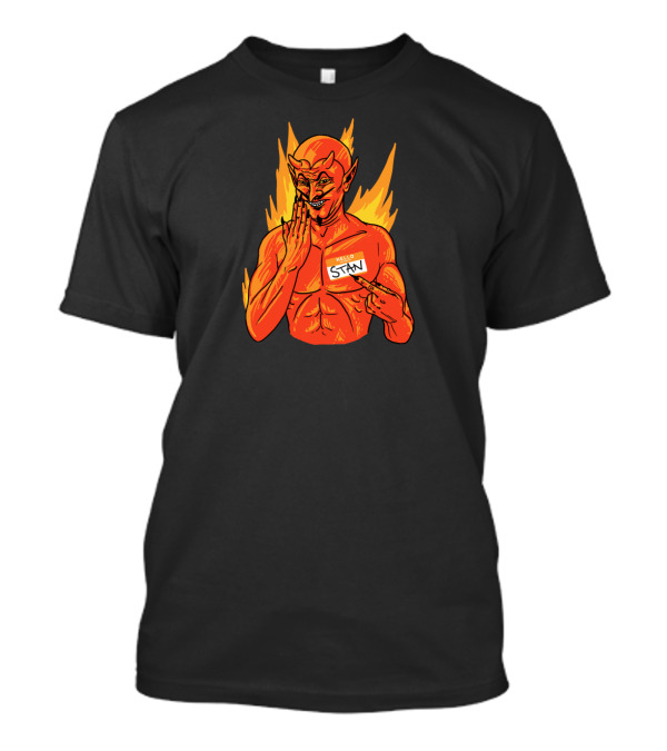 Hello Stan Demon Nametag Fiery Mischief T-Shirt