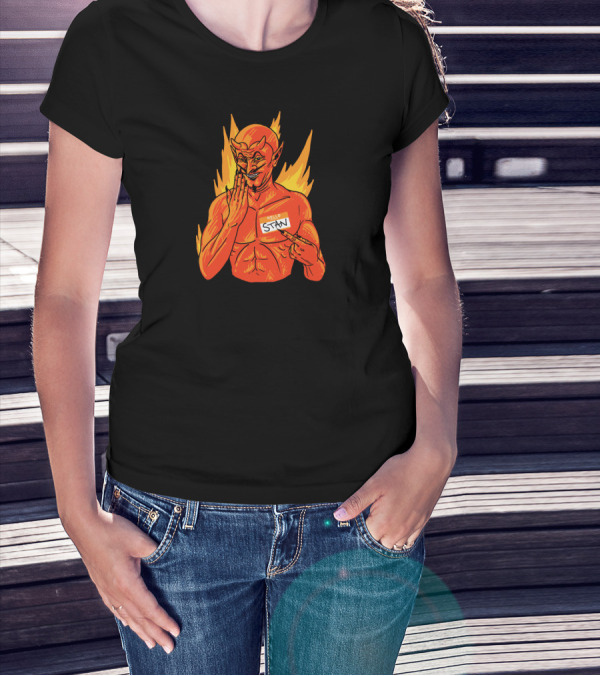 Hello Stan Demon Nametag Fiery Mischief T-Shirt