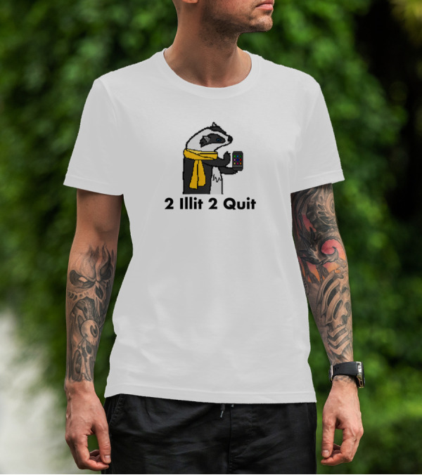 2 Illit 2 Quit Meerkat With Yellow Scarf And Smartphone T-Shirt