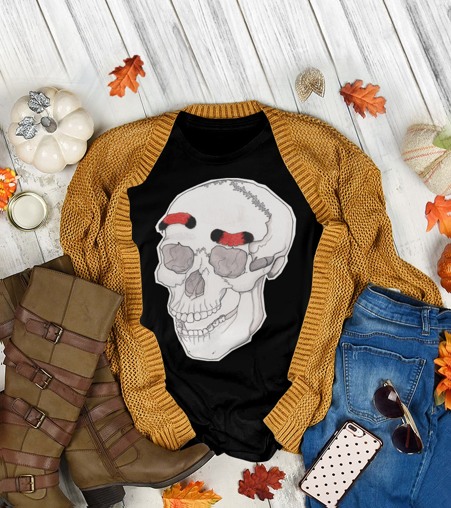 Woolly Bear Caterpillars on Skull Illustration Entoletal T-Shirt