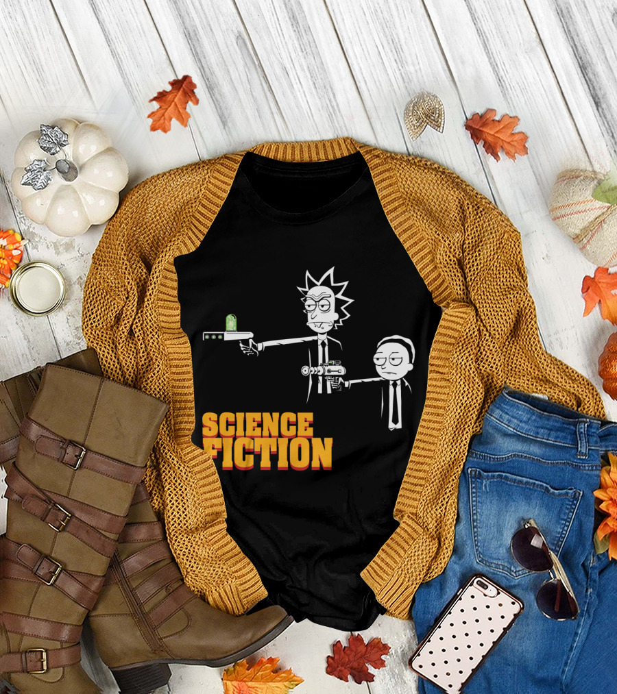 Science Fiction Rick and Morty Pulp Fiction T-Shirt