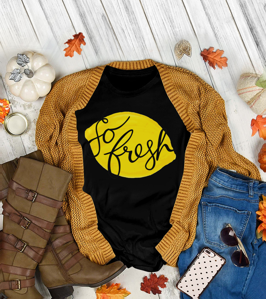 So Fresh Lemony Yellow Graphic Bold Script Artistry T-Shirt