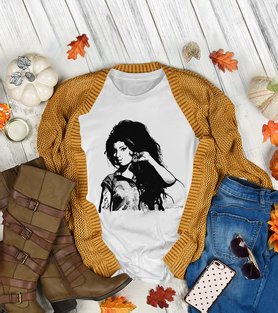 Amy Jade Iconic Black and White Portrait T-Shirt