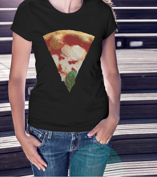 Pizza Margherita Slice With Basil And Mozzarella T-Shirt
