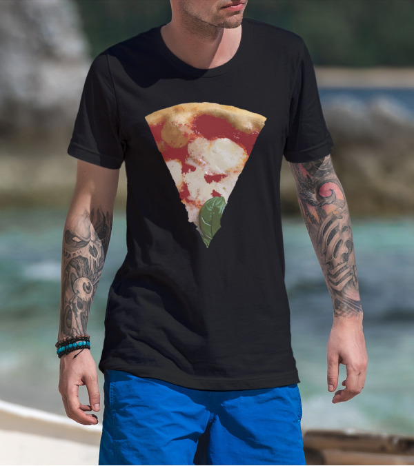 Pizza Margherita Slice With Basil And Mozzarella T-Shirt