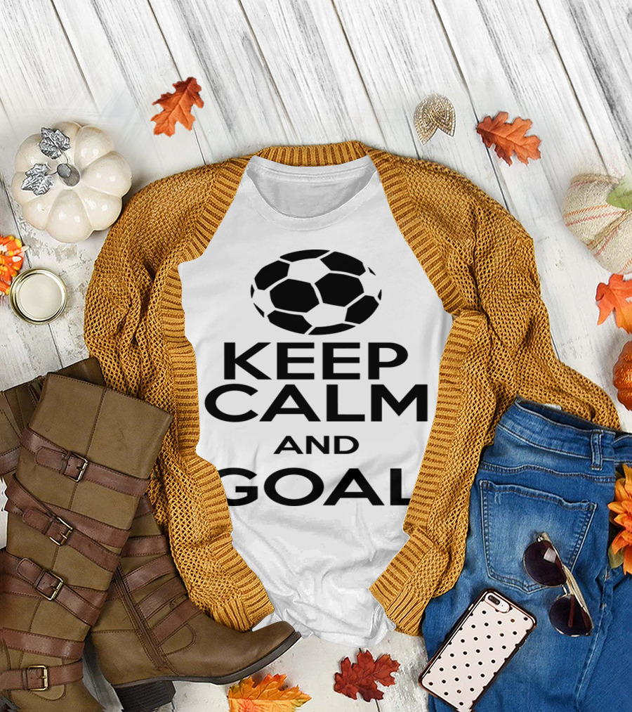 Keep Calm and Goal Soccer Ball T-Shirt