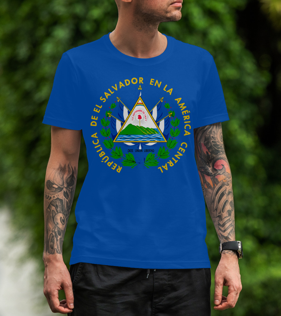 República DE El Salvador En LA América Central Dios Unión Libertad Escudo DE El Salvador T-Shirt