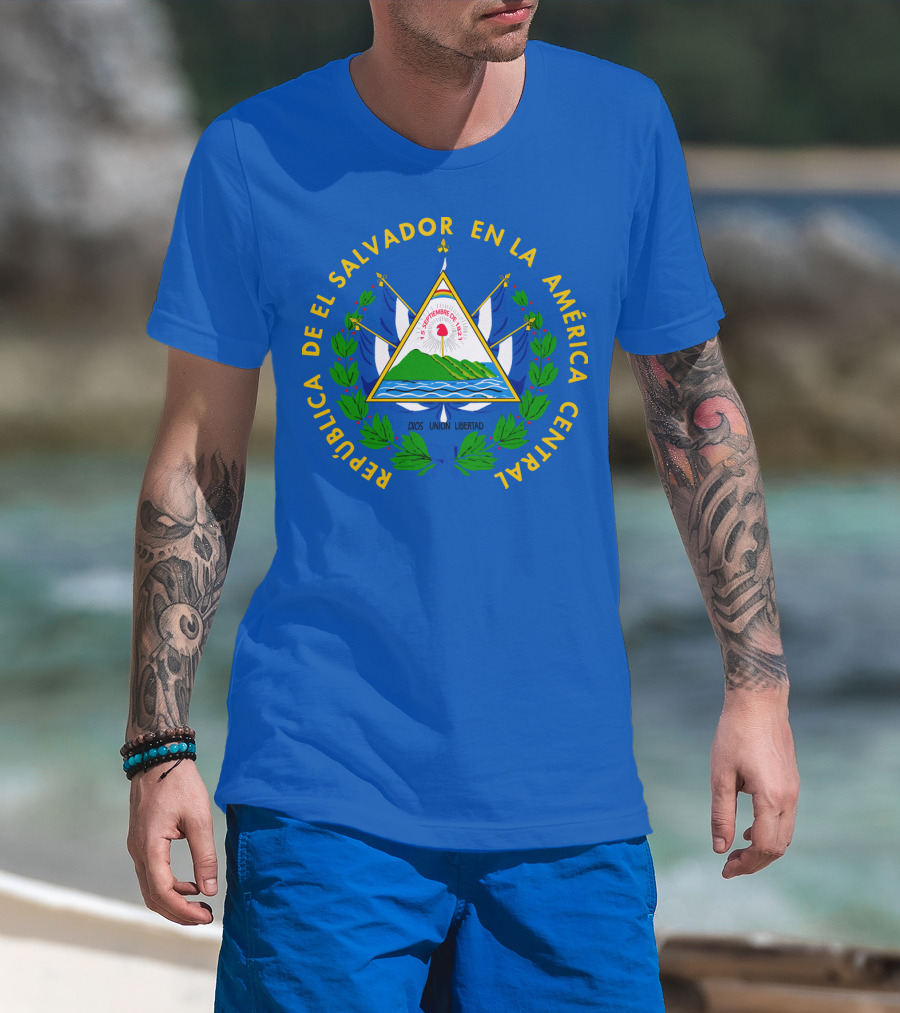 República DE El Salvador En LA América Central Dios Unión Libertad Escudo DE El Salvador T-Shirt