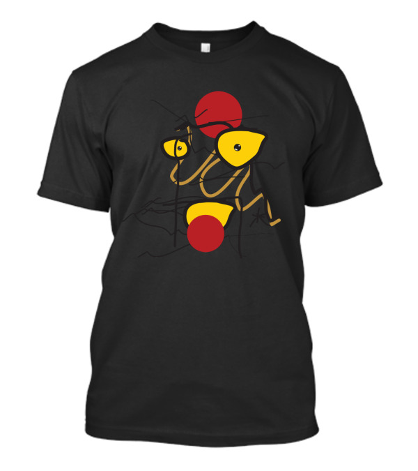 Dynamic Ant Movement In Abstract Red And Yellow T-Shirt