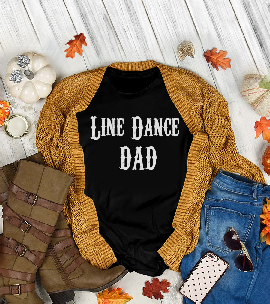 Line Dance Dad Western Style Humor Father's Day Country Music T-Shirt