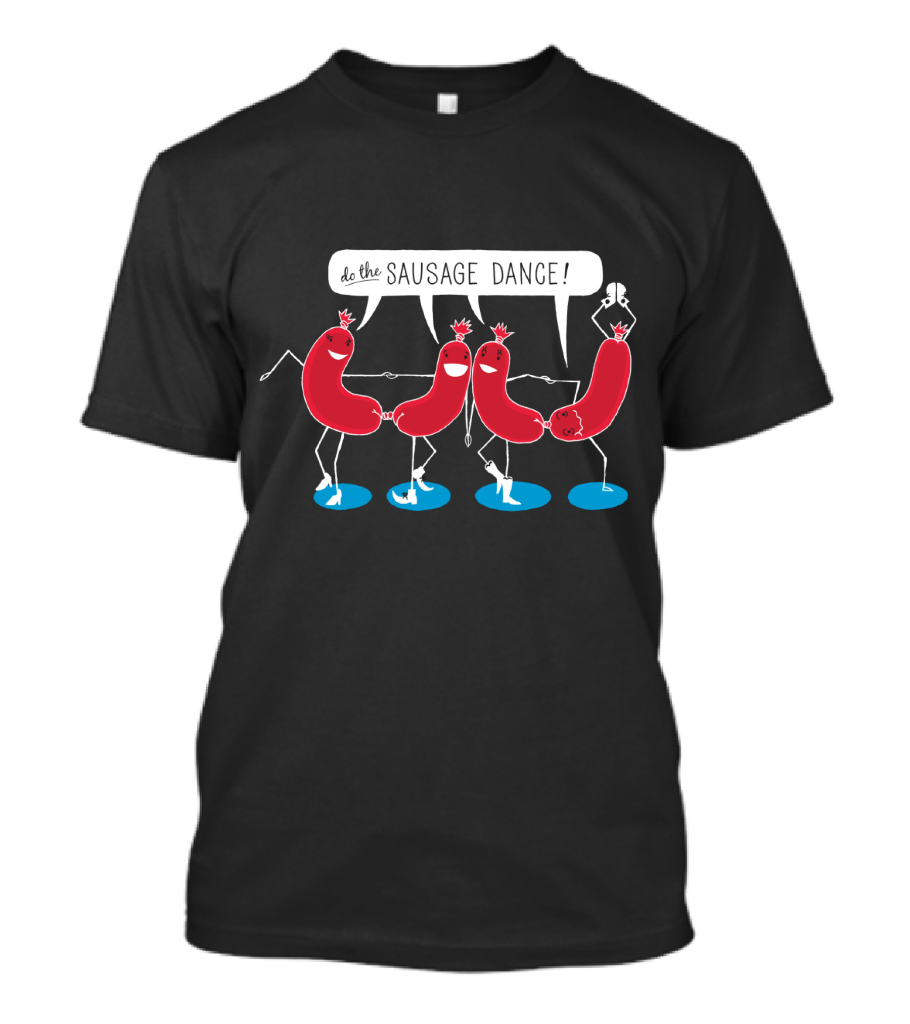 Do The Sausage Dance Funny Cartoon Sausages Performing Playful Routine T-Shirt