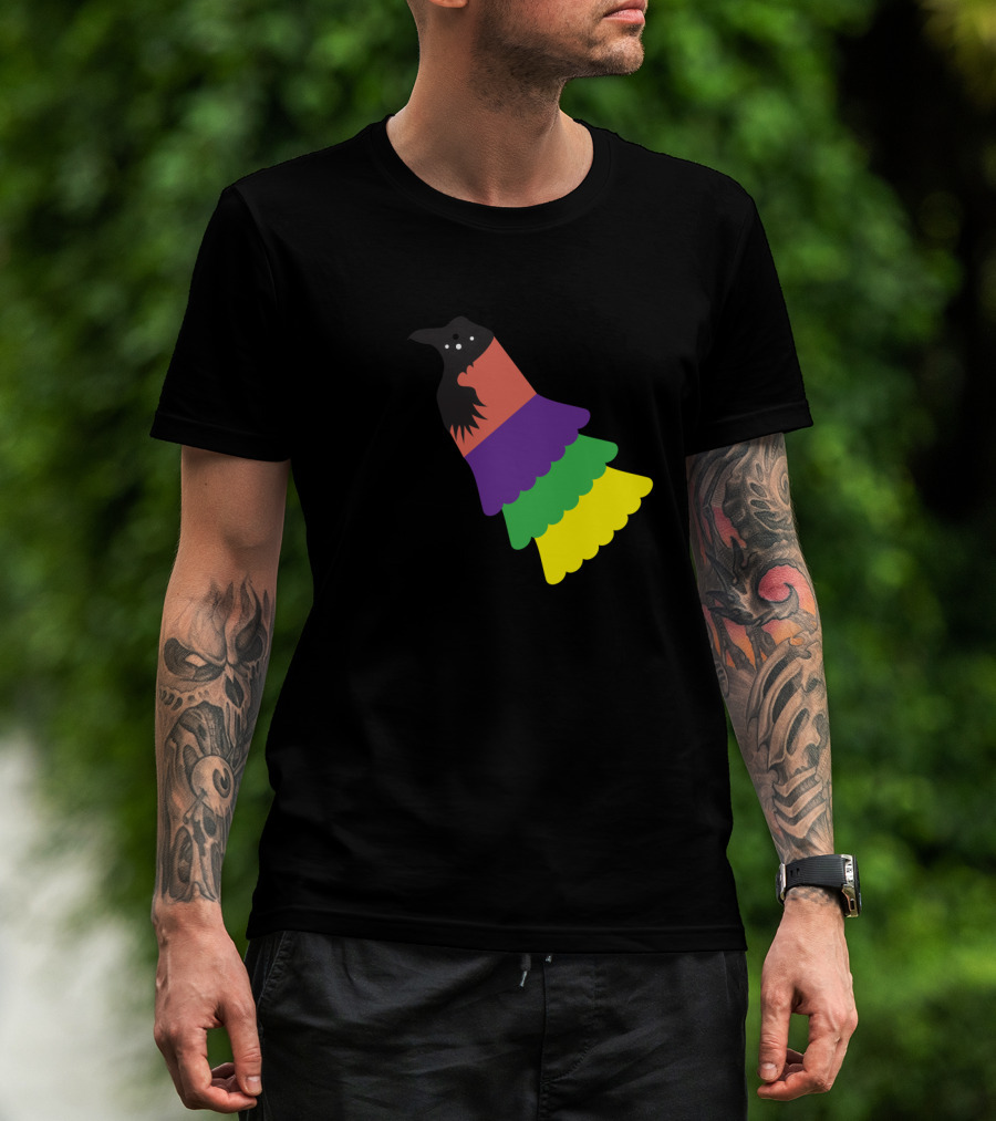 Birdy Multicolor Layered Bird Silhouette T-Shirt