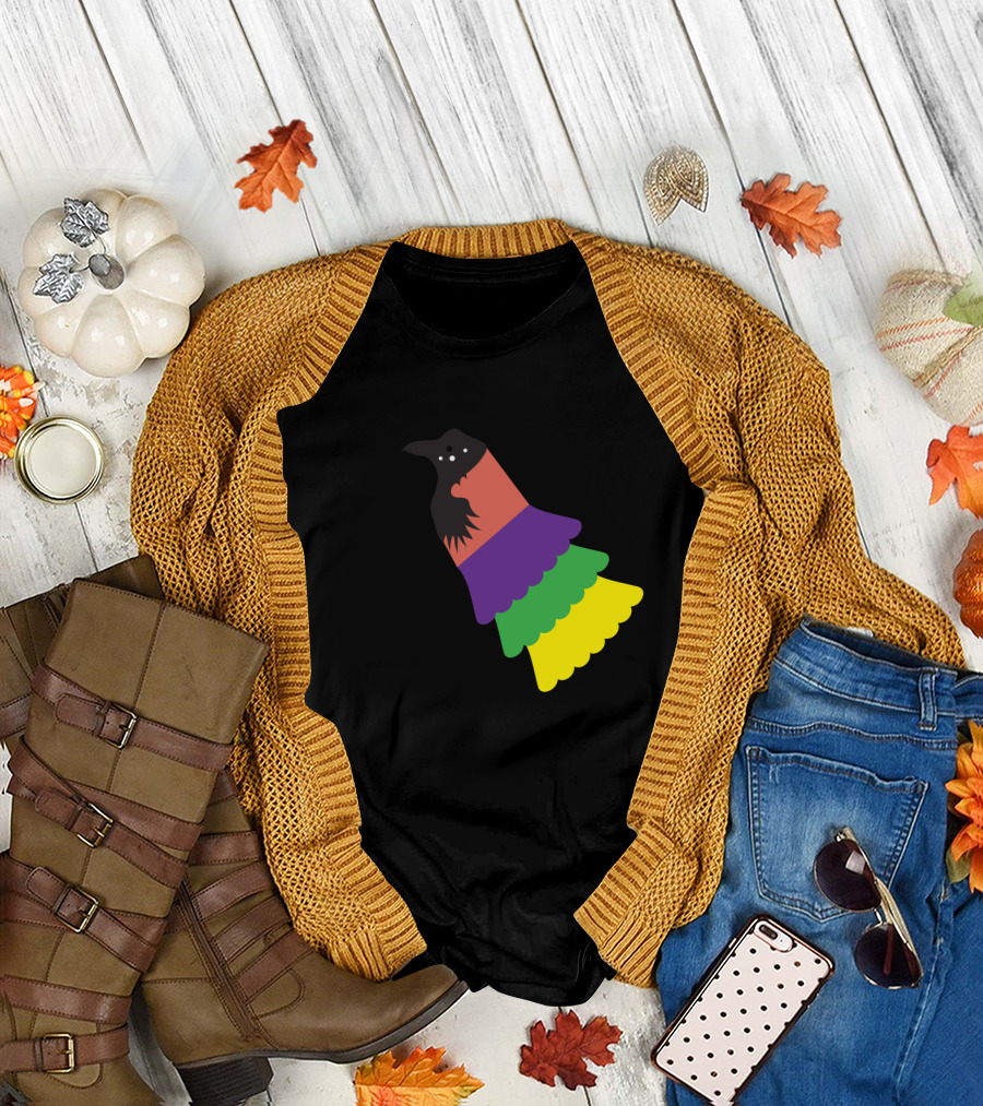 Birdy Multicolor Layered Bird Silhouette T-Shirt