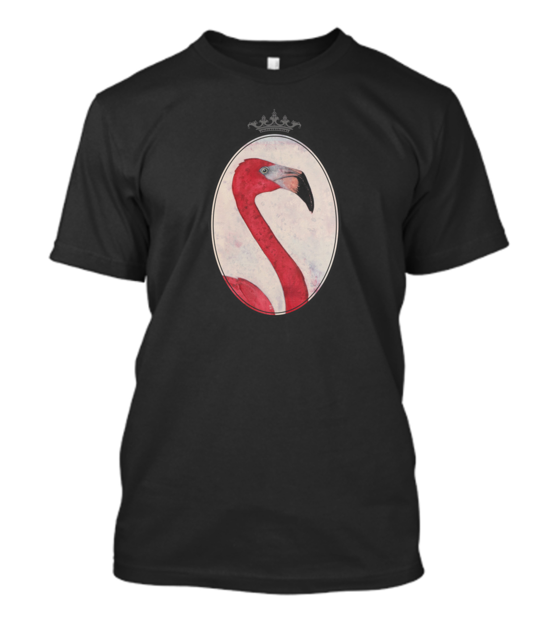 Royal Pink Flamingo King With Crown Oval T-Shirt
