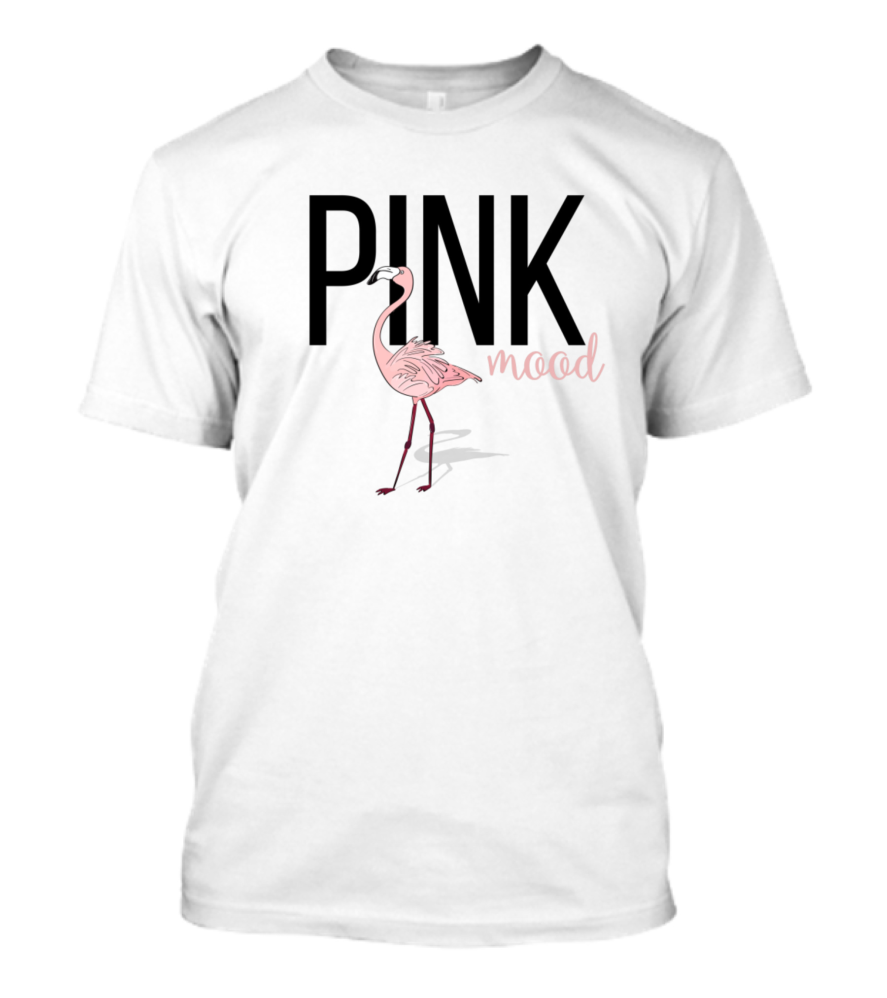Pink Mood Flamingo Minimalist T-Shirt