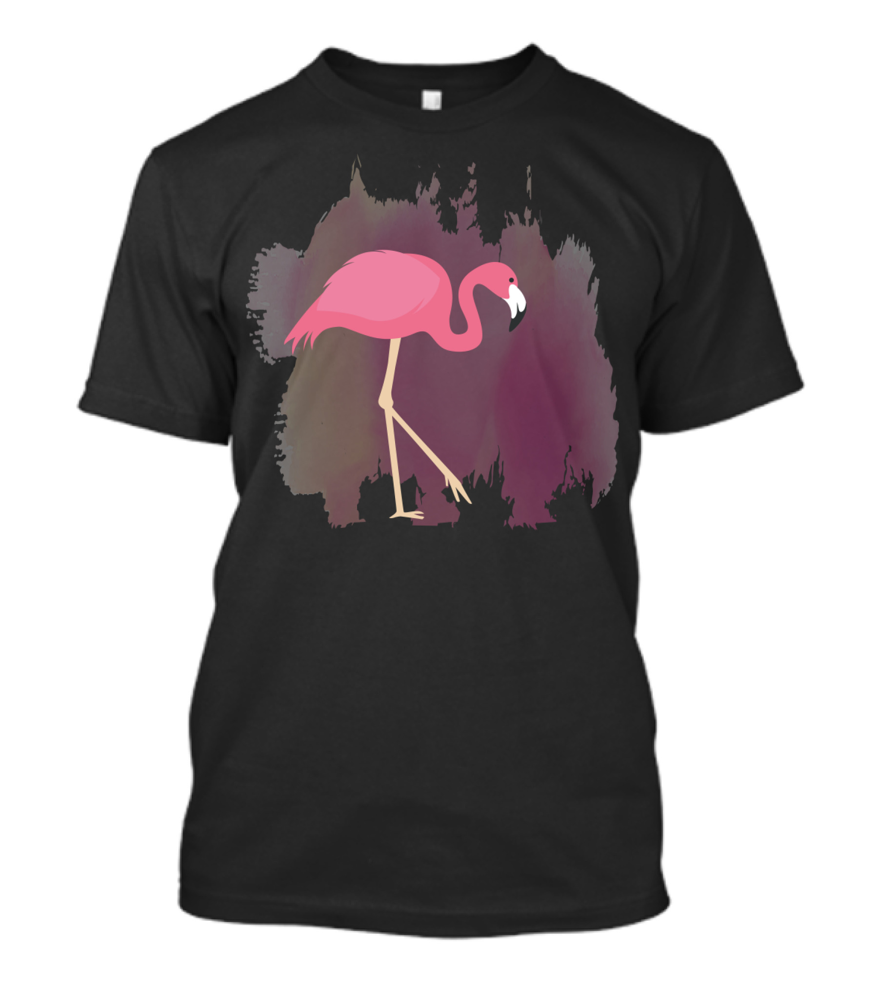 Flamingo On Pink Sherbet Abstract Background T-Shirt
