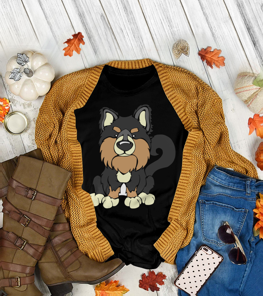 Finnish Lapphund Cartoon Dog T-Shirt