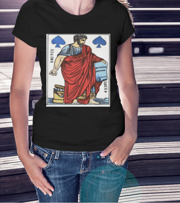 Brutus Rome Inspired Spade Card Illustration With Scroll T-Shirt