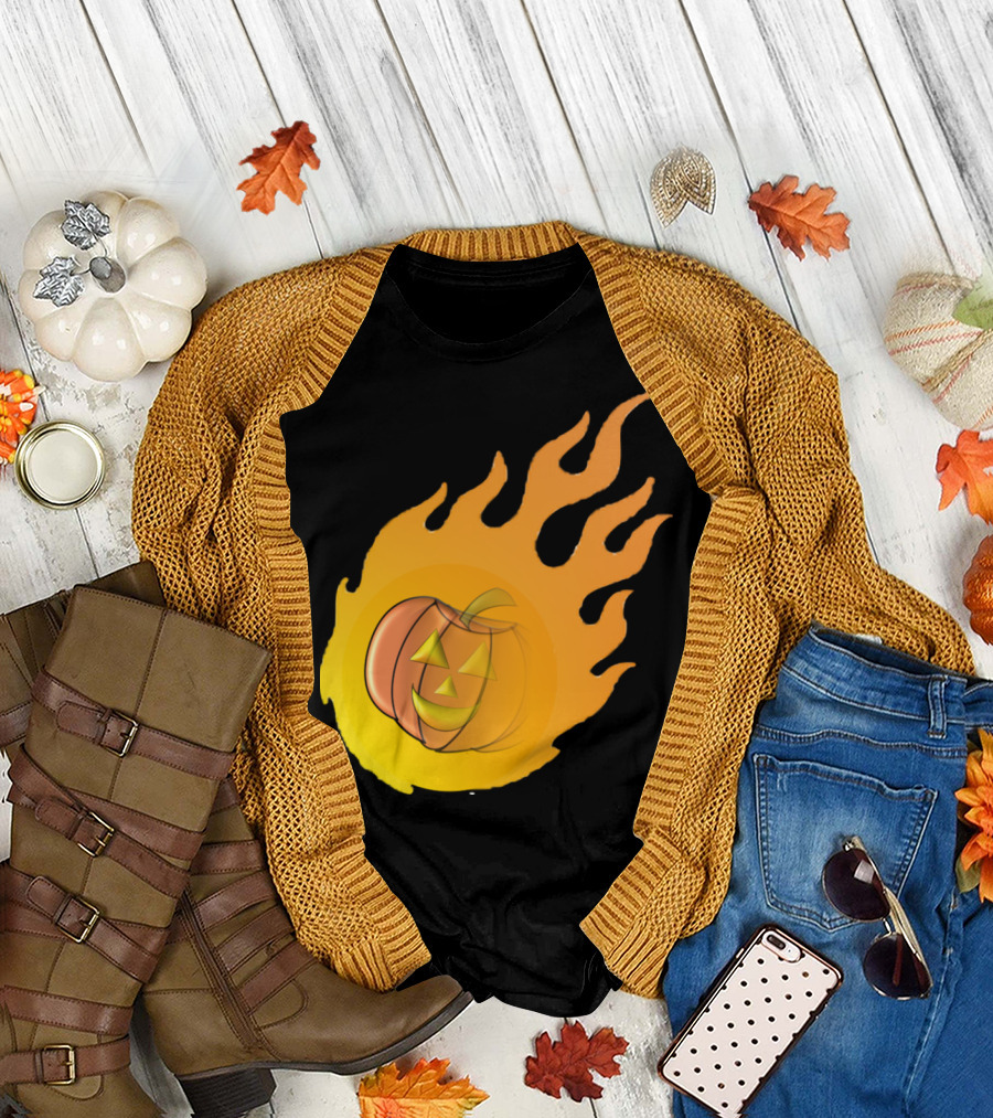 Great Pumpkin Fireball Halloween T-Shirt