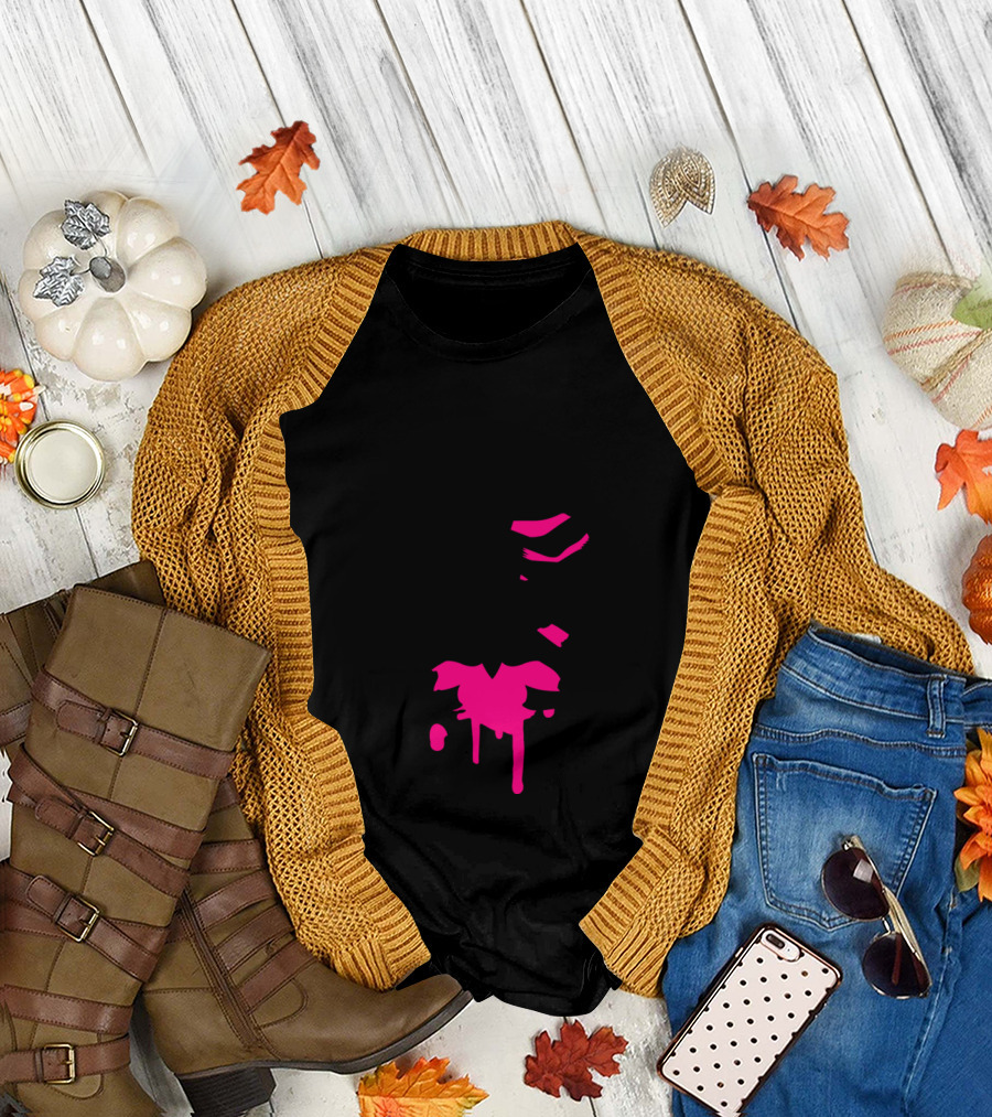 Love Hurts Human Thorax Skeleton with Pink Drips T-Shirt