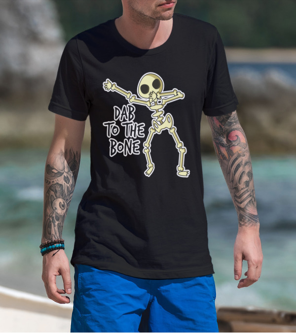 Dab To The Bone Dancing Skeleton Halloween Funny Dance Move T-Shirt