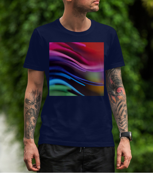 Colorful Abstract Waves In Gradient Spectrum T-Shirt