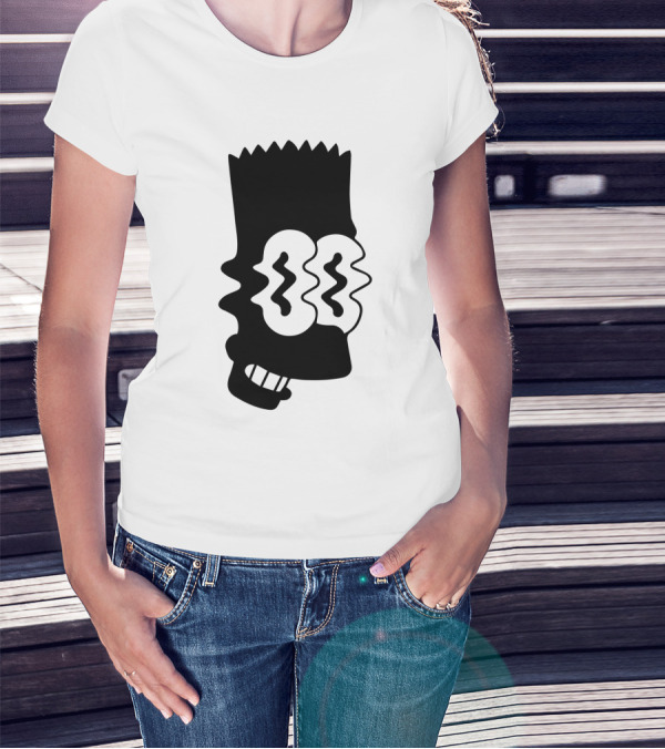 The Simpson Bart Face Wavy Eyes T-Shirt