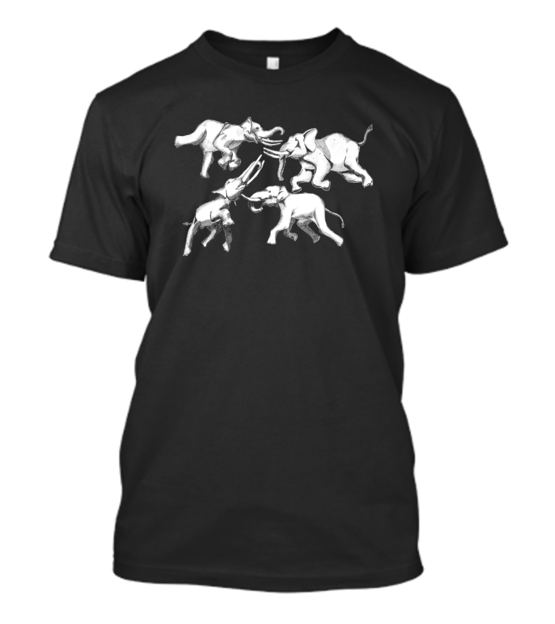 Dance Like No Tomorrow Elephant Gathering In Playful Harmony T-Shirt